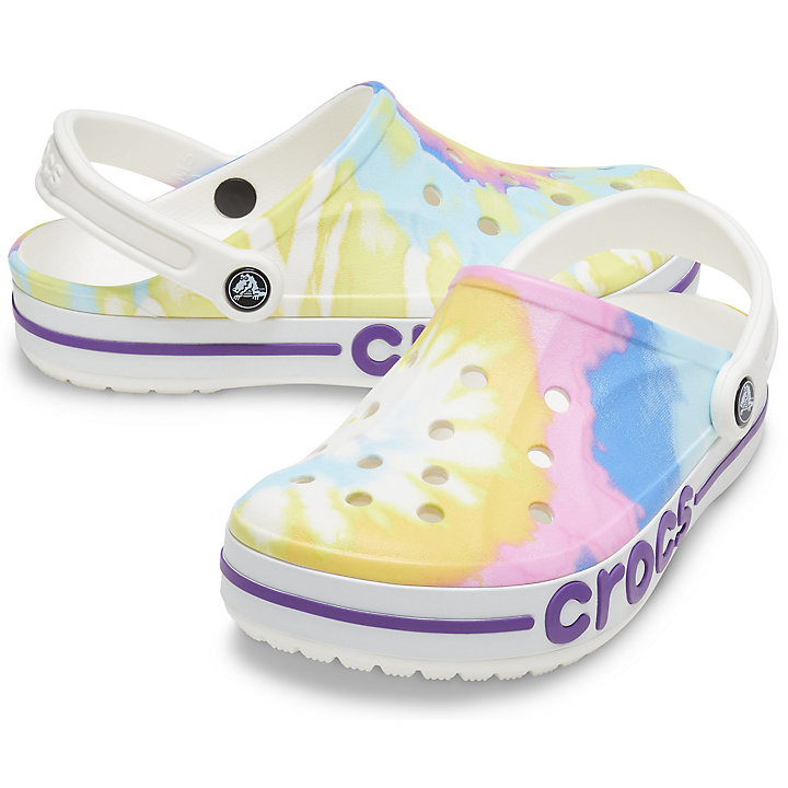 Sabots Crocs Bayaband Tie-Dye Clog Multicolore Blanche Femme | NPN-1198225