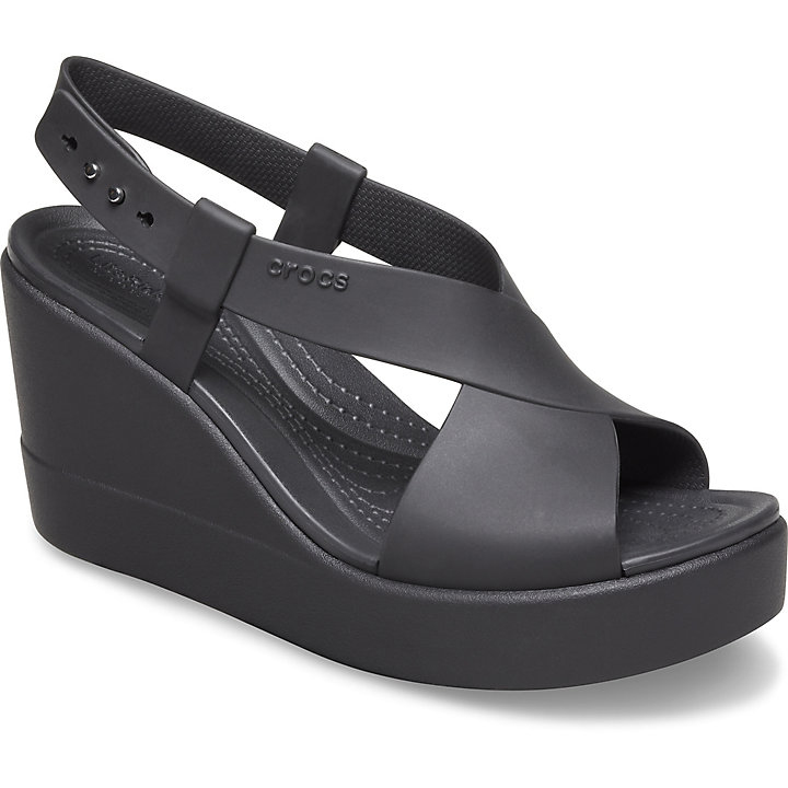 Compensées Crocs Brooklyn High Wedge Noir Femme | POG-3424246