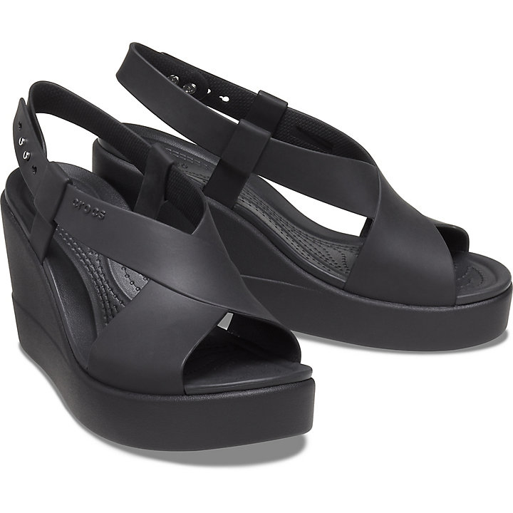 Compensées Crocs Brooklyn High Wedge Noir Femme | POG-3424246