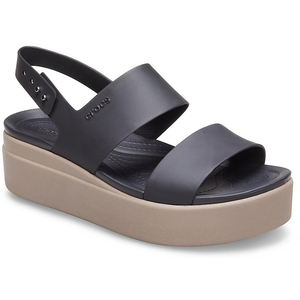 Compensées Crocs Brooklyn Low Wedge Noir Kaki Femme | EKQ-1887203