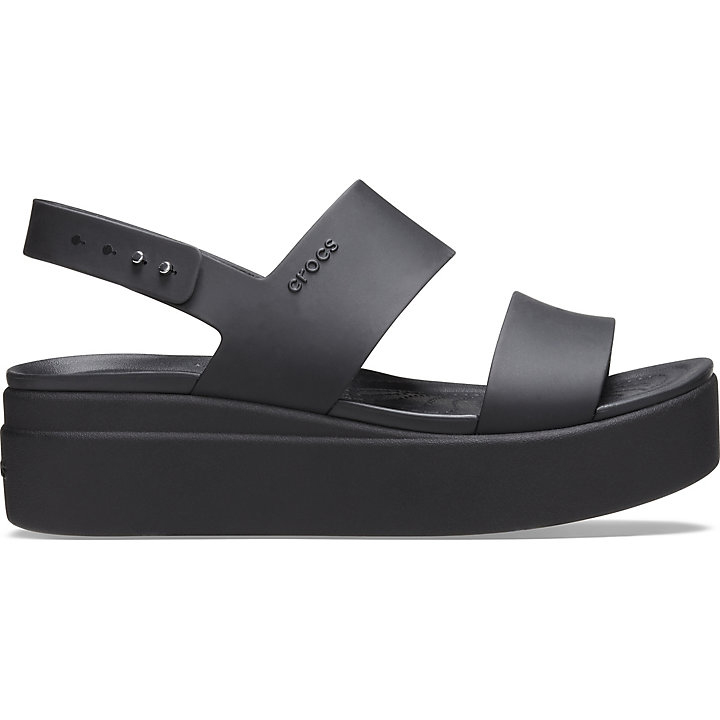 Compensées Crocs Brooklyn Low Wedge Noir Femme | ARF-2153227