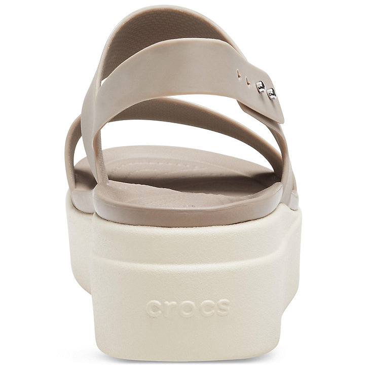 Compensées Crocs Brooklyn Low Wedge Kaki Beige Femme | CWM-1305811