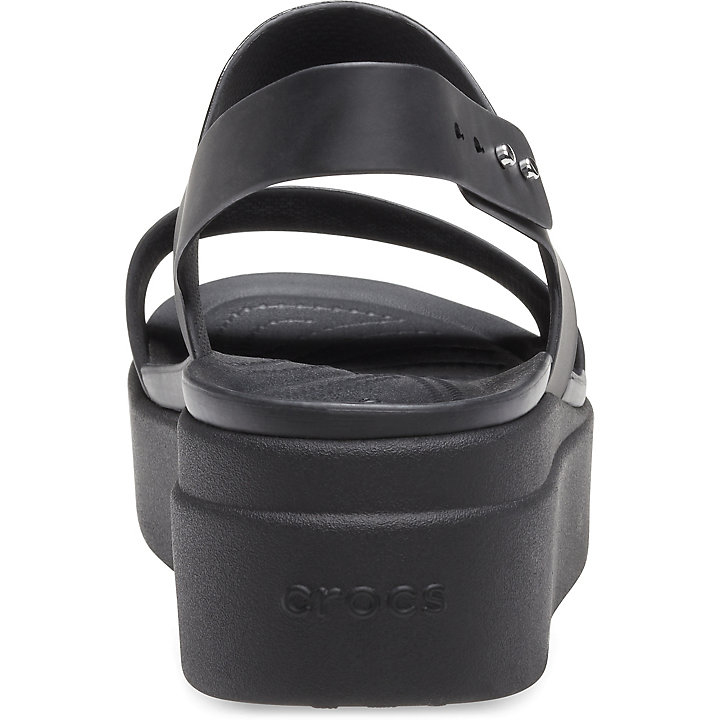 Compensées Crocs Brooklyn Low Wedge Noir Femme | ARF-2153227