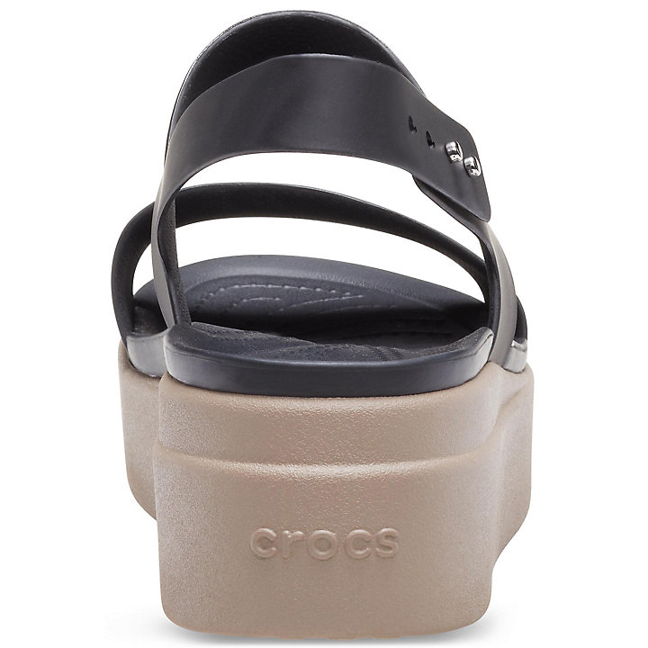 Compensées Crocs Brooklyn Low Wedge Noir Kaki Femme | EKQ-1887203