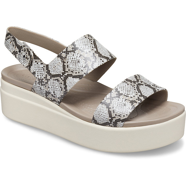 Compensées Crocs Brooklyn Low Wedge Multicolore Beige Femme | BKG-4337204