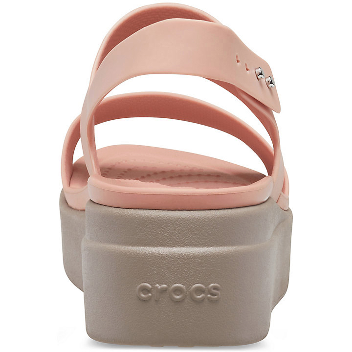 Compensées Crocs Brooklyn Low Wedge Corail Kaki Femme | JZV-8165634