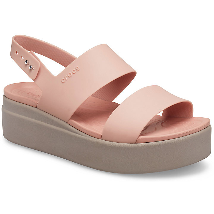 Platforms Crocs Brooklyn Low Wedge Corail Kaki Femme | JJQ-6496381