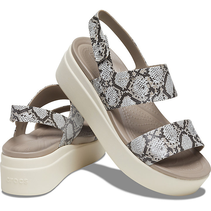 Platforms Crocs Brooklyn Low Wedge Multicolore Beige Femme | YIN-1931990