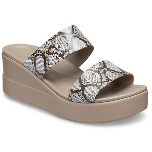 Compensées Crocs Brooklyn Mid Wedge Multicolore Beige Femme | NHZ-2305018