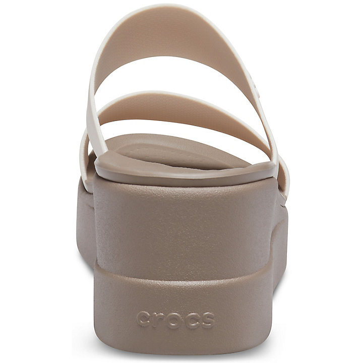 Compensées Crocs Brooklyn Mid Wedge Beige Kaki Femme | VEO-0460906