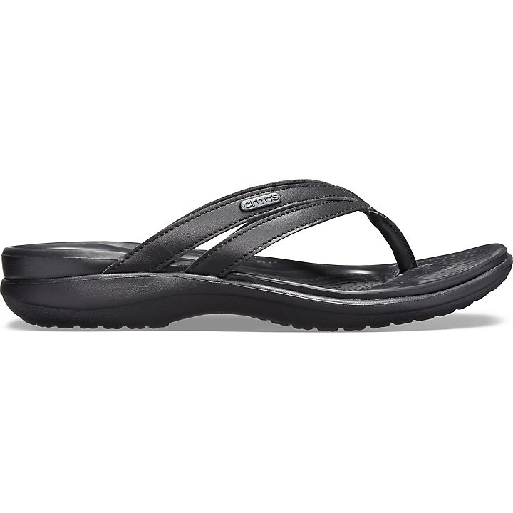 Tong Crocs Capri Basic Lanières Flip Noir Femme | VYS-7979964