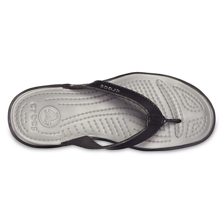 Tong Crocs Capri IV Flip Noir Grise Femme | XWU-8694787