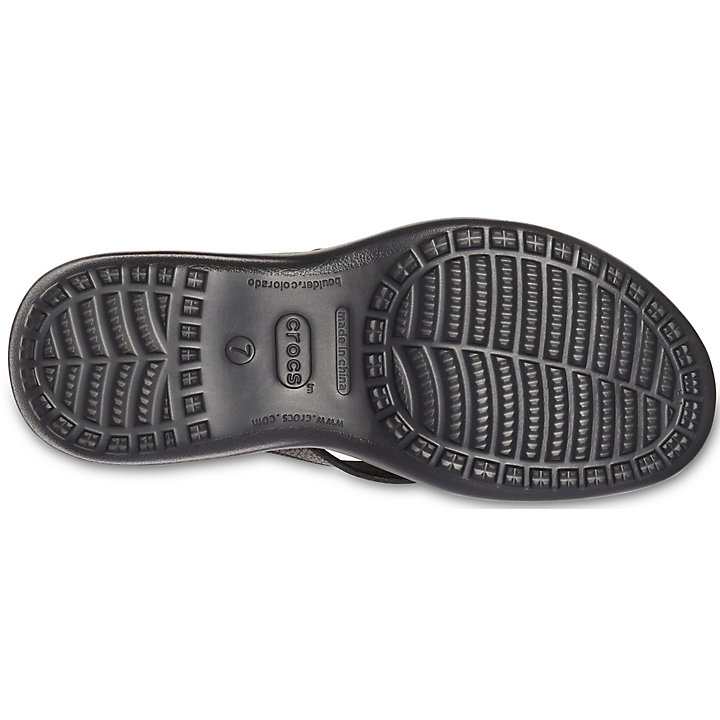 Sandales Crocs Capri IV Flip Noir Grise Femme | INJ-0613115