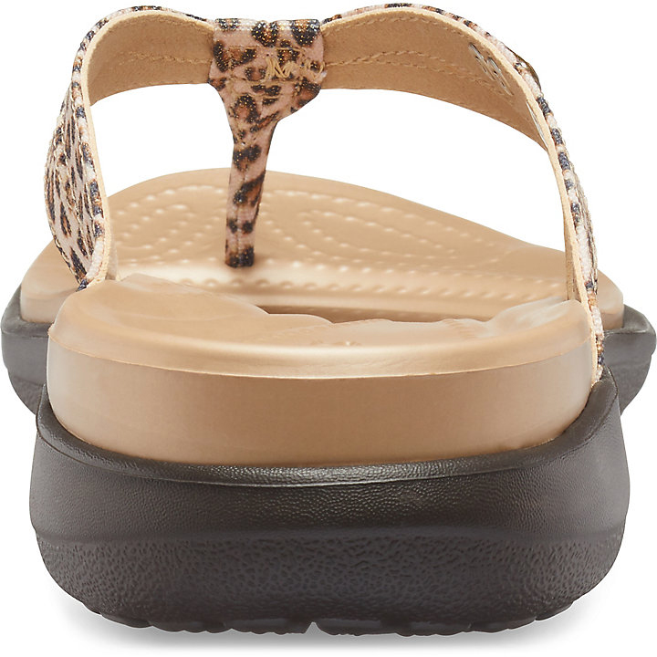 Sandales Crocs Capri Leopard Print Lanières Flip Leopard Cafe Femme | RKK-5764621