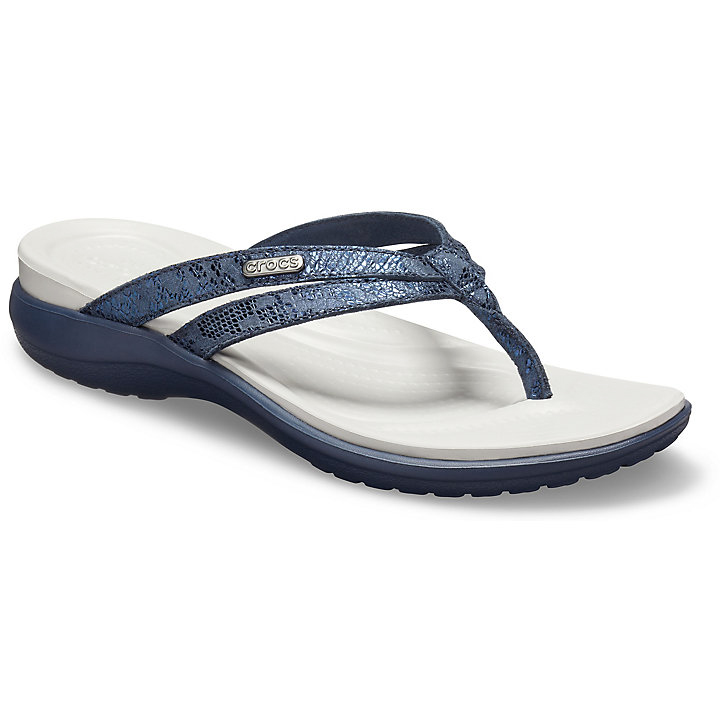 Tong Crocs Capri Lanières Flip Bleu Marine Bleu Marine Femme | TJK-5951495