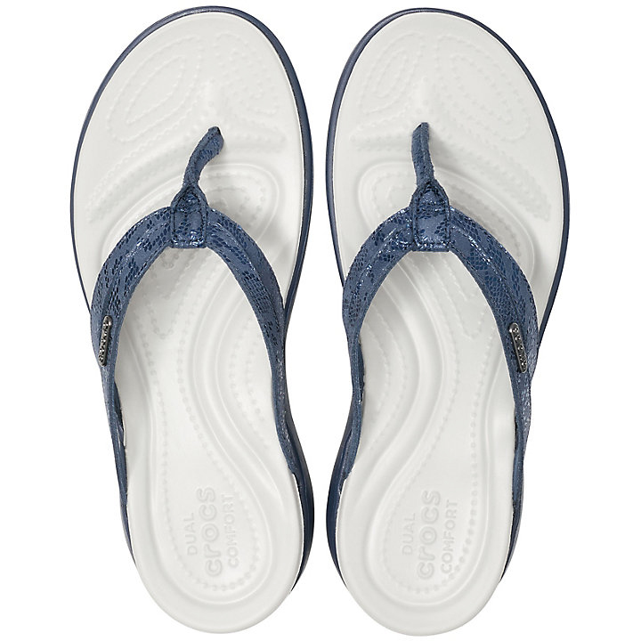 Sandales Crocs Capri Lanières Flip Bleu Marine Bleu Marine Femme | OOP-0781585