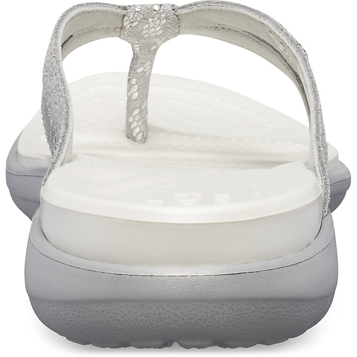 Sandales Crocs Capri Lanières Flip Argent Argent Femme | EEU-4820246