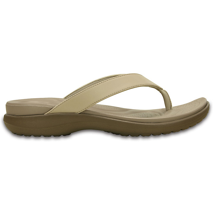 Tong Crocs Capri V Flip Vert Olive Femme | ZWV-7570059