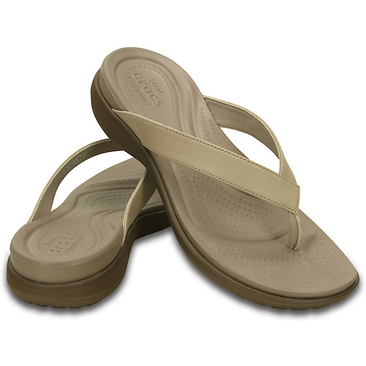 Tong Crocs Capri V Flip Vert Olive Femme | ZWV-7570059