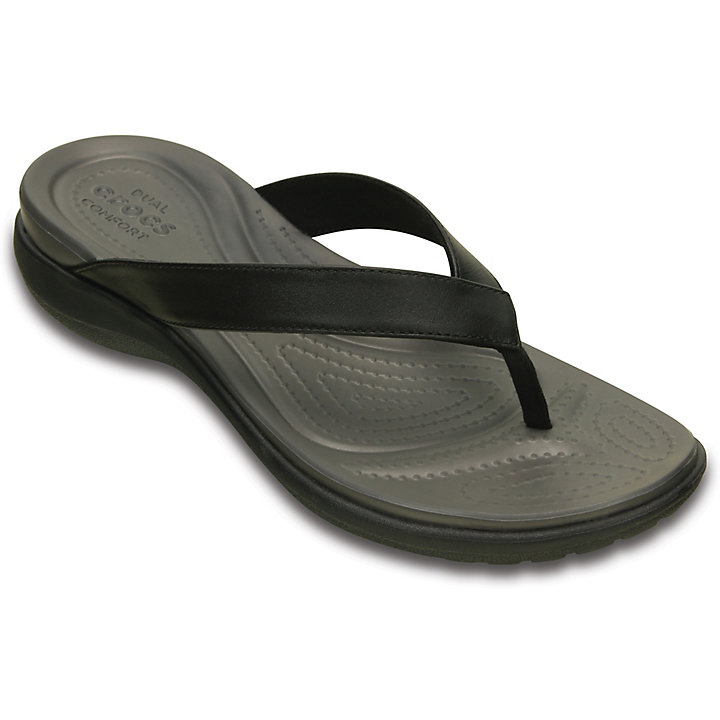 Sandales Crocs Capri V Flip Noir Vert Olive Femme | ALF-3943797