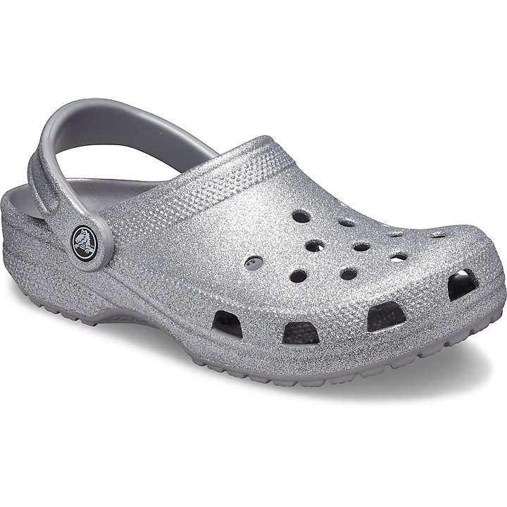 Sabots Crocs Classiche Glitter Clog Argent Femme | ZMJ-9839171