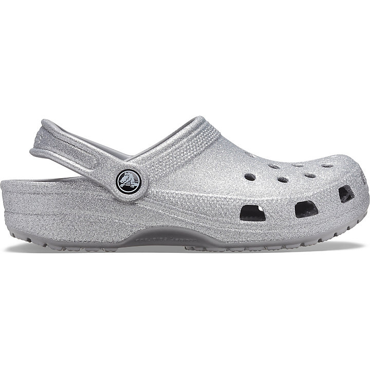 Sabots Crocs Classiche Glitter Clog Argent Femme | ZMJ-9839171