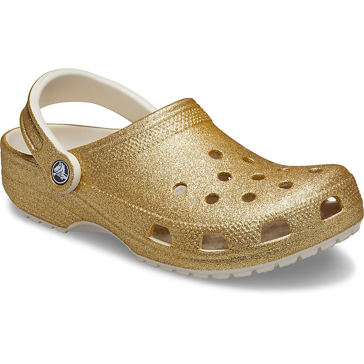 Sabots Crocs Classiche Glitter Clog Doré Clair Femme | FYV-0516544