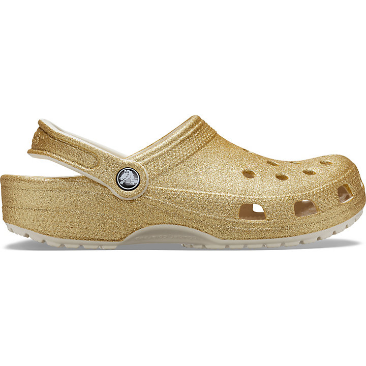 Sabots Crocs Classiche Glitter Clog Doré Clair Femme | FYV-0516544