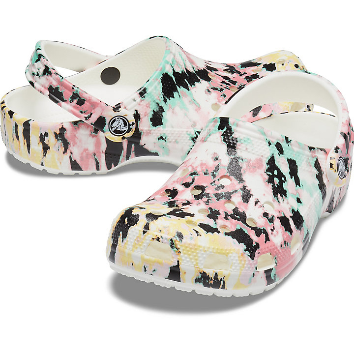 Sabots Crocs Classiche Tie-Dye Mania Clog Multicolore Blanche Femme | CLS-0853241