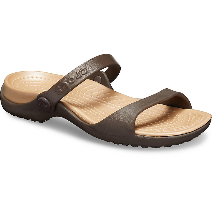 Sandales Crocs Cleo Sandal Chocolat Doré Femme | EOF-0902621