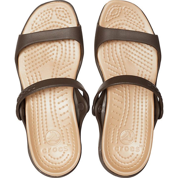 Sandales Crocs Cleo Sandal Chocolat Doré Femme | EOF-0902621