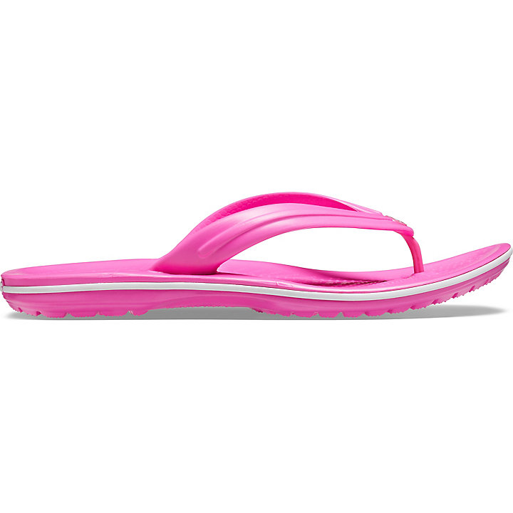 Sandales Crocs Crocband Flip Rose Blanche Femme | TIQ-0743622