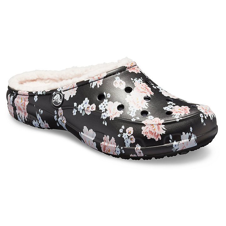 Sabots Crocs Freesail Printed Doublée Clog Fleur Noir Femme | DLA-8010433