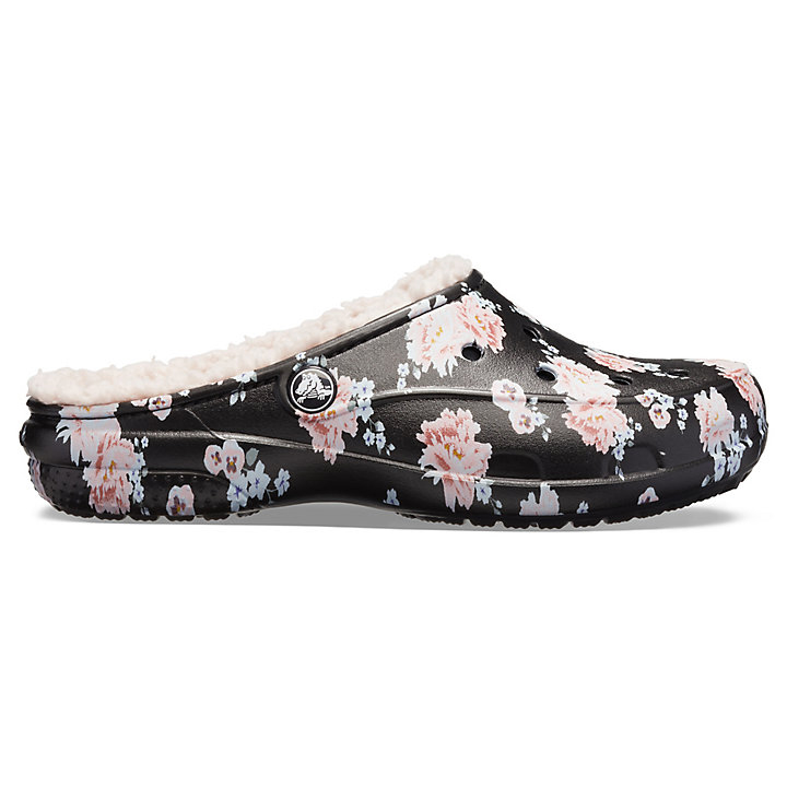 Sabots Crocs Freesail Printed Doublée Clog Fleur Noir Femme | DLA-8010433