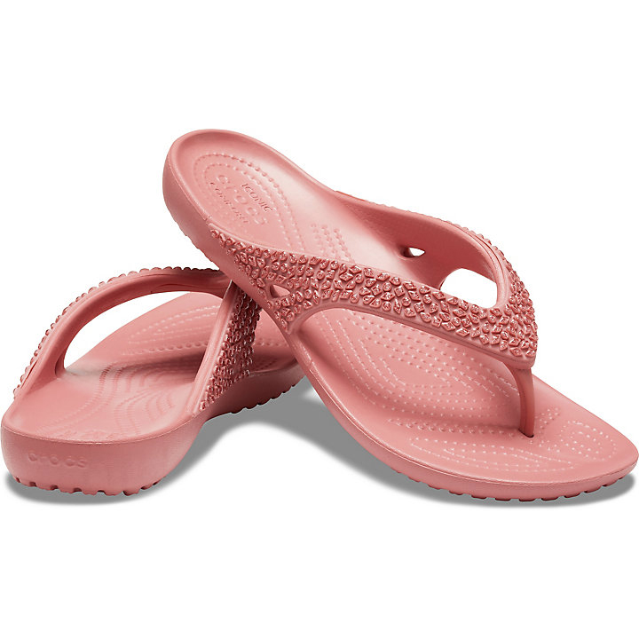 Tong Crocs Kadee II Embellished Flip Corail Femme | OFI-6530823