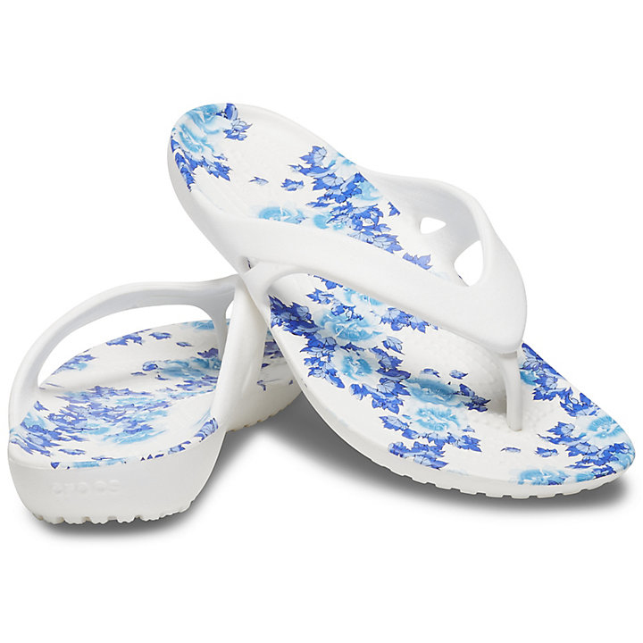 Tong Crocs Kadee II Printed Floral Flip Blanche Multicolore Femme | VBU-0287549