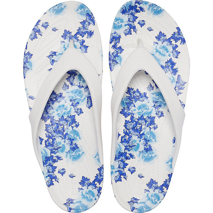 Tong Crocs Kadee II Printed Floral Flip Blanche Multicolore Femme | VBU-0287549