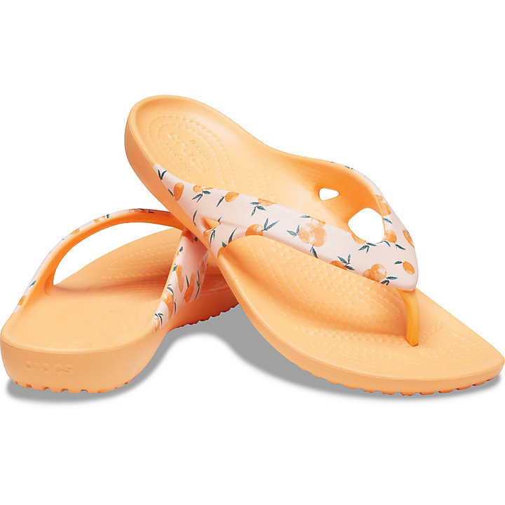 Tong Crocs Kadee II Seasonal Graphic Flip Orange Femme | XXF-7627538