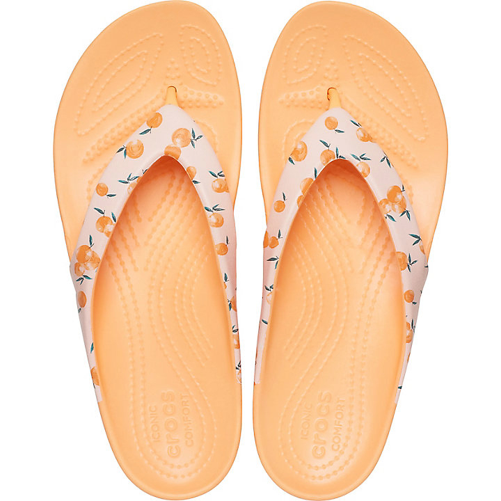 Tong Crocs Kadee II Seasonal Graphic Flip Orange Femme | XXF-7627538