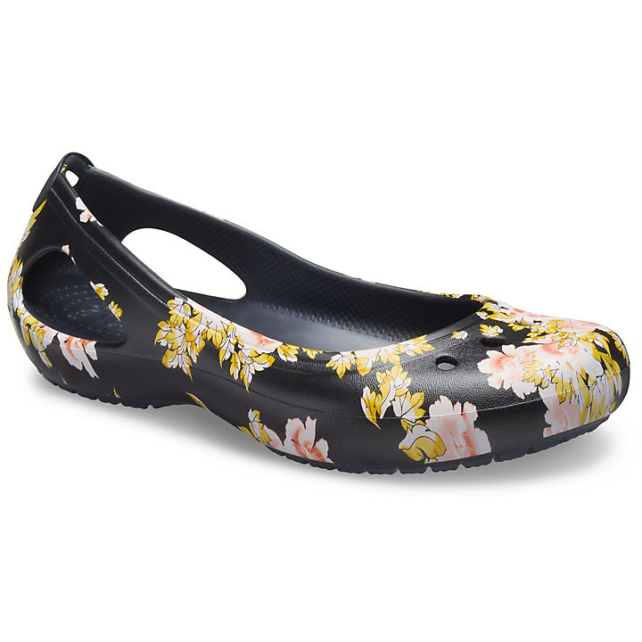 Flats Crocs Kadee Seasonal Printed Plates Noir Fleur Femme | DXY-8936265