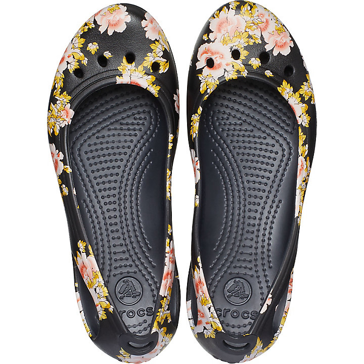 Flats Crocs Kadee Seasonal Printed Plates Noir Fleur Femme | DXY-8936265