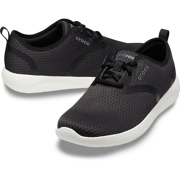 Baskets Crocs LiteRide Mesh Dentelle Noir Blanche Femme | EVP-0732089