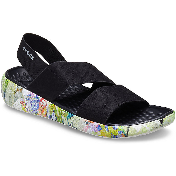 Sandales Crocs LiteRide Neo Graff Stretch Sandal - Shoe Noir Multicolore Femme | NJY-2498556