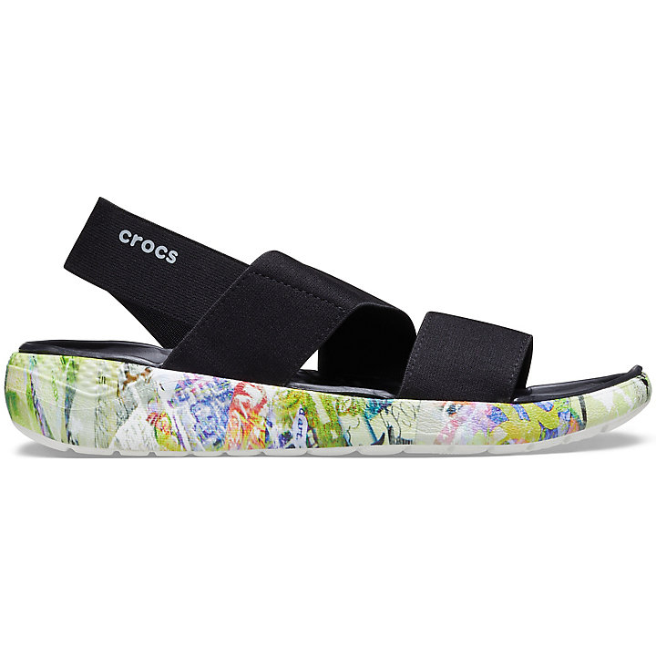 Sandales Crocs LiteRide Neo Graff Stretch Sandal - Shoe Noir Multicolore Femme | NJY-2498556