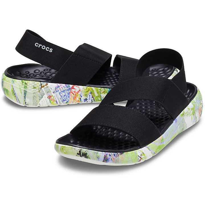 Sandales Crocs LiteRide Neo Graff Stretch Sandal - Shoe Noir Multicolore Femme | NJY-2498556