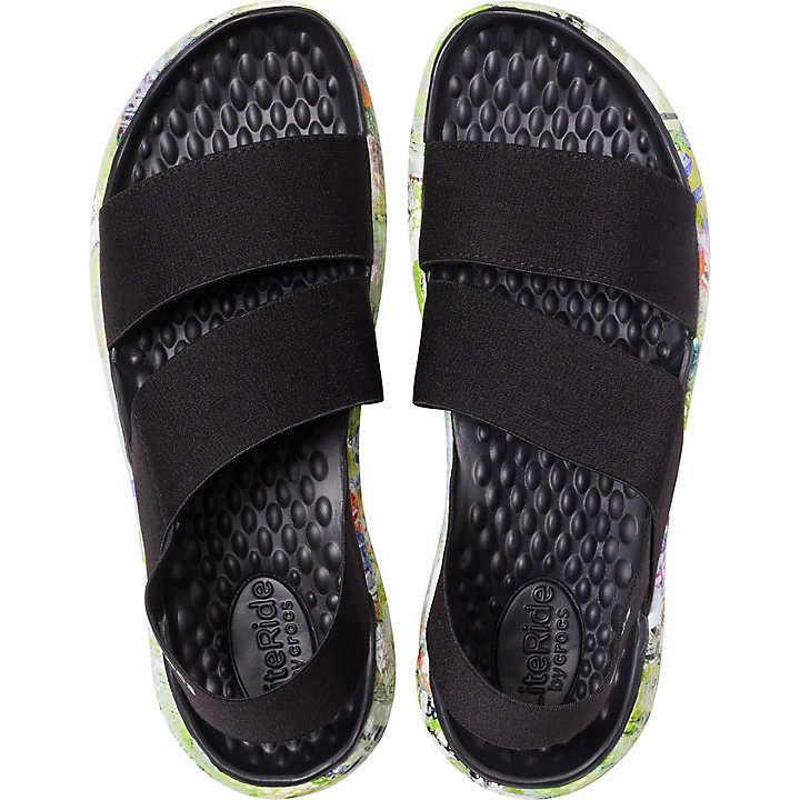 Sandales Crocs LiteRide Neo Graff Stretch Sandal - Shoe Noir Multicolore Femme | NJY-2498556