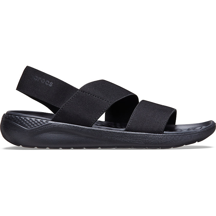 Sandales Crocs LiteRide Stretch Sandal Noir Femme | ROC-7184632