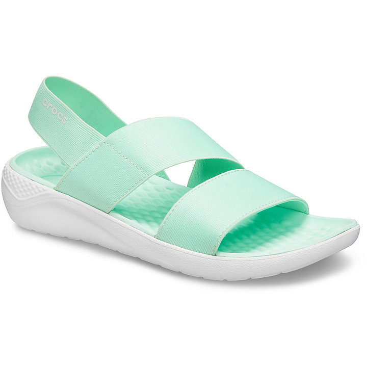 Sandales Crocs LiteRide Stretch Sandal Menthe Blanche Femme | HMC-1863153