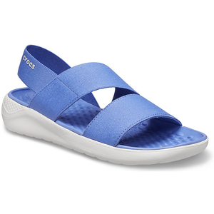 Sandales Crocs LiteRide Stretch Sandal Bleu Blanche Femme | EWO-8353492