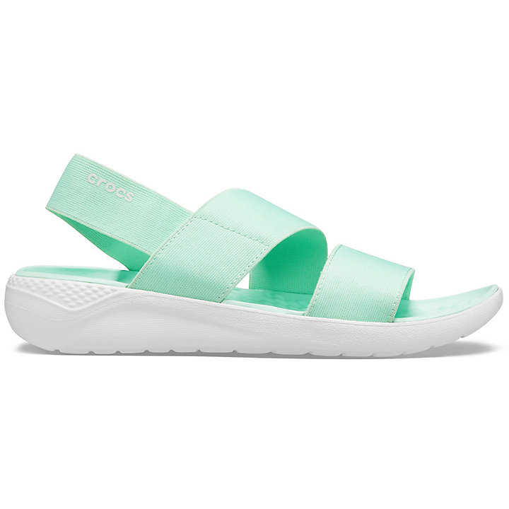 Sandales Crocs LiteRide Stretch Sandal Menthe Blanche Femme | HMC-1863153